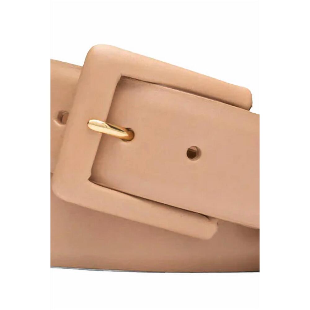 NEW W. KLEINBERG women's covered buckle belt in bone - Picture 2 of 3